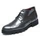 VIPAVA Men's Lace-Ups Men's Wingtip Carved Oxford Wedding Shoes Patent Leather Men's Shoes Men's Cowboy Ankle Boots (Color : Gray, Size : 8)