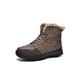 VIPAVA Men's Snow Boots Winter Men Boots Warm Fur Snow Boots Men Outdoor Winter Work Casual Hiking Shoes Rubber Ankle Boots (Color : Brown fur 1-1, Size : Size 7-US)