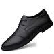 VIPAVA Men's Lace-Ups Leather Men Shoes Fashion Lace-up Oxford Shoes Dress Footwear Business Office Shoes Footwear (Color : Schwarz, Size : 8-US)