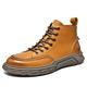 VIPAVA Men's Snow Boots Leather men's boots High quality business ankle boots Outdoor work boots Waterproof lace up walking shoes (Color : Yellow Brown, Size : 7)