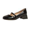 VIPAVA Women's Oxford Shoes Women's Shoes High Heels Elegant Pump Square Toe High Heels Ladies Shoes Brown Black (Color : Schwarz, Size : 5.5 UK)