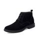 VIPAVA Men's Snow Boots Men's Boots Warm Plush Men's Snow Boots Genuine Leather Men Boots Outdoor Work Ankle Boots Non-slip Walking Shoes (Color : Plush Black 1, Size : Size 10-US)