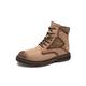 VIPAVA Men's Snow Boots Men's Winter Boots Warm Fur Men's Snow Boots Suede Leather Men's Motorcycle Boots Outdoor Men's Ankle Boots Work Boots (Color : Plush Brown 2-6, Size : Size 8.5-US)