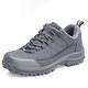 VIPAVA Men's Trainers Outdoor Hiking Shoes Men's Nubuck Leather Anti-Skid Breathable Hiking Sneakers Men. (Color : Charcoal Grey S Gray, Size : 9.5)