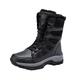 VIPAVA Men's Snow Boots Men's Warm Snow Boots High Quality Plush Boots For Men Waterproof Non-slip Winter Women's Boots Platform Boots Black (Color : Black fur 5-1, Size : SIZE 44-EU)