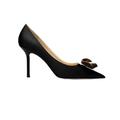 VIPAVA Women's high Heels Quality Silk Satin Bride Wedding Shoes Women Sexy Stilettos Genuine Leather Shoe Sheepskin Lady High Heeled Pumps with Metal (Color : Schwarz, Size : 2.5 UK)