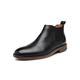 VIPAVA Men's Snow Boots High-top Shoes Business Dress Leather Boots, Casual Retro Color Polish Dress Shoes, Plus Size Boots (Color : Schwarz, Size : 11.5 UK)