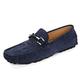 VIPAVA Men's Lace-Ups Casual Men's Loafers Leather Oxford Shoes Men's Suede Loafers Men's Slip-on Men's Flat Shoes (Color : Blue, Size : 6.5 UK)