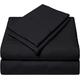 HUNTER BEDDING Sheet Set 4 Piece with 1 Piece Zipper Duvet Cover, 100% Egyptian Cotton, Long Staple 400 TC Bed Sheets, 30Cm Deep Pocket Fitted Sheet, Luxury 5 Piece Set, Black Solid, Double Size.