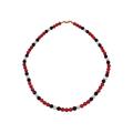 Collier FIRETTI "Schmuck Geschenk Halsschmuck Halskette Farbstein Edelstein Onyx" Halsketten Gr. 42, Messing-Perlen, Länge: 42 cm Breite: 6 mm, rot (gelbgoldfarben, weiß, rot, schwarz, schwarz) Damen Colliers