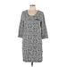 Soma Casual Dress - Mini Scoop Neck 3/4 sleeves: Gray Dresses - New - Women's Size Large
