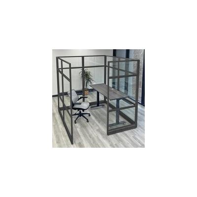 6' x 6' x 7'H Clear Glass Modular Office w/ Black ...