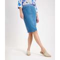 Bequeme Jeans RAPHAELA BY BRAX "Style PAMINA SKIRT" Gr. 40K (20), Kurzgrößen, blau (bleached) Damen Jeans