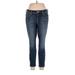 Torrid Jeggings - Mid/Reg Rise Skinny Leg Boyfriend: Blue Bottoms - Women's Size 14 Plus - Dark Wash