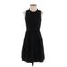 J. by J.Crew Casual Dress - Party Crew Neck Sleeveless: Black Solid Dresses - Women's Size 4