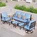 4/5-Piece Patio Conversation Sets, Outdoor Furniture with 2 xSingle Sofa Chairs, 1 x 3-seater Sofa and Coffee Table/Ottomans