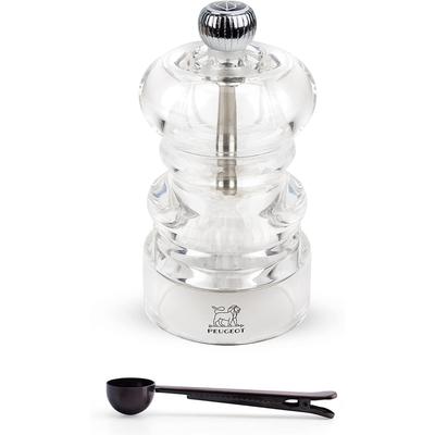 Peugeot - Nancy Acrylic Manual Salt Mill - Transparent Adjustable Grinder Gift Set- With Stainless Steel