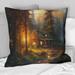 Designart "Forest Escape Cabin I" Cottage Landscape Printed Throw Pillow