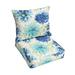 Gardenia Seaglass Floral Corded Pillow and Cushion - 23.5" - Blue and Green - Set of 2