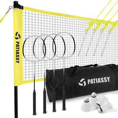 Professional Badminton Net Set with 4 Badminton Rackets, Badminton Shuttlecocks and Carrying Bag