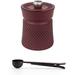 Peugeot BALI FONTE Cast Iron Pepper Mill, 8cm/3 In, With Stainless Steel Spice Scoop/Bag Clip (Red)