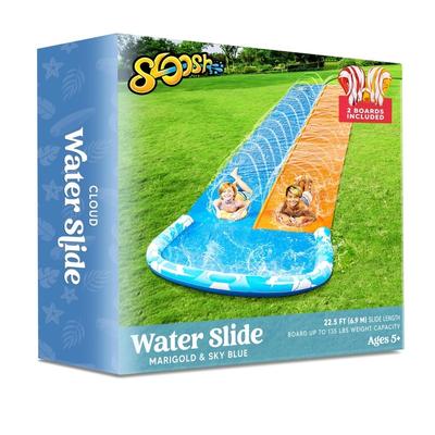 Syncfun Blue PVC 22.5Ft Water Slides and Bodyboards with Build In Sprinkler - 3 x 11 x 16