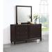 Latitude Run® Montel 6 Drawer 64" W Double Dresser w/ Mirror Wood in Brown | 76.75 H x 64 W x 20 D in | Wayfair 0038D4F2BC68487F9744770DC3E74CA0