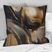 Designart "Gold And Black Captivating Marble IV" Abstract Marble Printed Throw Pillow