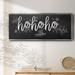 The Holiday Aisle® Ho Ho Ho Framed On Canvas Textual Art Canvas, Solid Wood in Black/White | 24 H x 60 W x 1.5 D in | Wayfair
