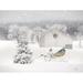 The Holiday Aisle® Snowy Gold Christmas by Lori Deiter - Wrapped Canvas Print Canvas in White | 20 H x 30 W x 1.25 D in | Wayfair