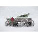 The Holiday Aisle® Snowy Christmas Wagon On Canvas by Lori Deiter Print Canvas in Green/White | 20 H x 30 W x 1.25 D in | Wayfair