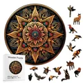 Puzzle en bois 3D en forme d'animal pour adultes motif circulaire jouet éducatif pour enfants jeu