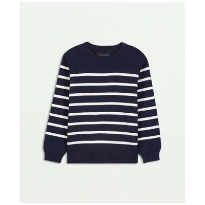 Brooks Brothers Boys Mariner Stripe Sweater | Navy | Size 8