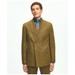 Brooks Brothers Men's Slim Fit Linen Herringbone Double-Breasted Suit Jacket | Dark Olive | Size 42 Regular