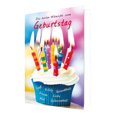 Geburtstagskarte »Die besten Wünsche zum Geburstag Muffin«, LUMA KARTENEDITION, 11.5x17.5 cm