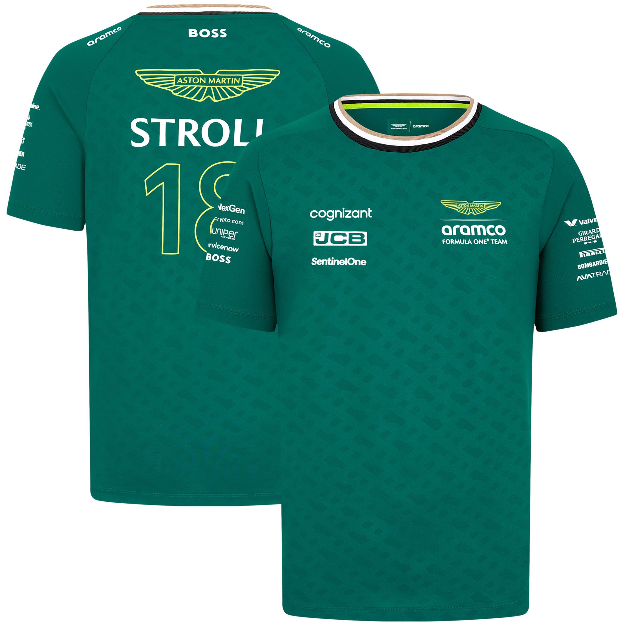 Aston Martin Aramco F1 2024 Lance Stroll Teamfahrer-T-Shirt Image