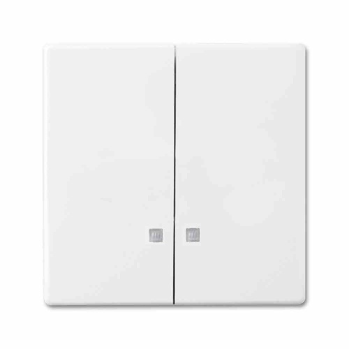 Busch-Jaeger Wippe Serien, Schalter/Taster, studioweiß, glänzend, ohne ISO Aufdruck, Kontrollfenster/Lichtauslass Image