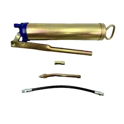 TRIZERATOP Handhebelfettpresse f. 400g komplett 4 Teilig mit Schlauch, Rohr, Mundstück Image