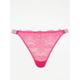 George Entice Pink Lace Diamante Thong