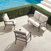 Carlisle 3-pc. Loveseat Set in Slate Finish - Rumor Snow with Logic Bone Piping, Celia Fleur Moss with Glacier Piping - Frontgate