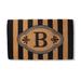 Ameile Cabana Stripe Monogrammed Coco Door Mat - Black, 24" x 39" in Black, H - Frontgate