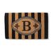 Ameile Cabana Stripe Monogrammed Coco Door Mat - Black, 24" x 39" in Black, X - Frontgate