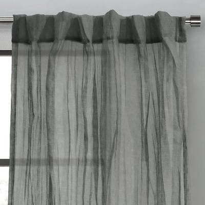 Mikana Sheer Curtain Panel, 52 x 84, Dark Gray