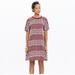 Madewell Dresses | Madewell Tile Tee Dress Burgundy Wave Dot Printed A-Line Oversized | Color: Cream/Red | Size: S
