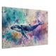 Watercolour Humpback Whale Canvas. Unique Whale Painting Print. Marine Animal, Nautical Decor Gift for Sea Life Lovers. Paint Splash Art