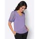 Kurzarmshirt CREATION L "Shirt" Gr. 48, lila (lavendel) Damen Shirts V-Shirts