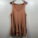 Free People Dresses | Free People Sweater Tunic Dress Wool Camel Brown Swing Ruffle Size Medium | Color: Brown/Tan | Size: M