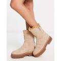 Free People Shoes | Free People Fable Sand Tan Suede Faux Fur Chunky Boots | Color: Cream/Tan | Size: 7