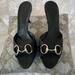 Gucci Shoes | Gucci Gg Guccissima Embossed Black Mule Slide Sandal W/Horsebit Detail Sz 8 1/2b | Color: Black | Size: 8.5