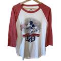 Disney Tops | Disney Parks Women’s Jersey Mickey Tee | Color: Blue/Red | Size: L